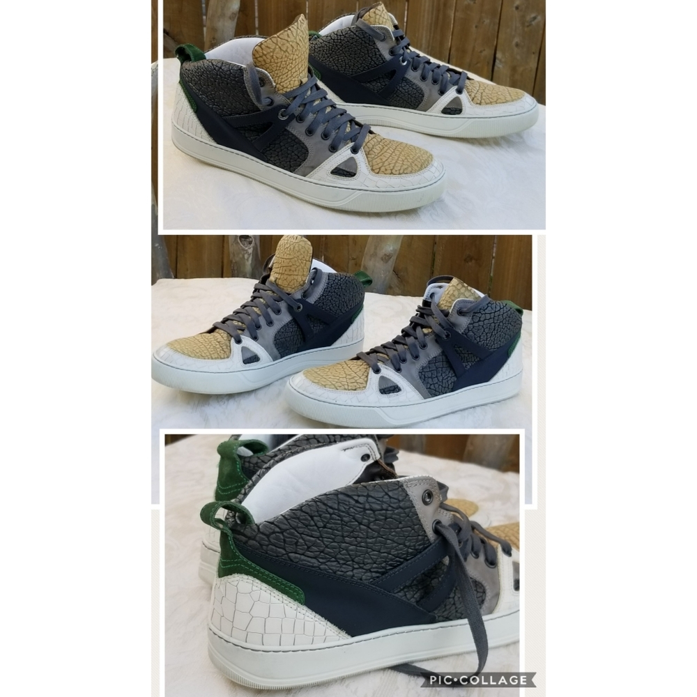 Auth Lanvin Paris high top sneakers tennis shoes - Picture 14 of 16